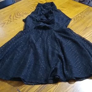 BCBGENERATION Women 0 Preowned BLACK Birthday Cocktail Party Used  RUFFLED